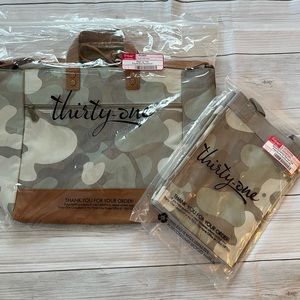 Thirty-one Camo Step Up Tote and Essential Storage Tote